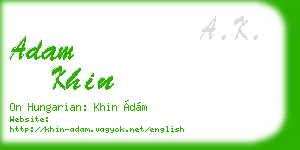 adam khin business card